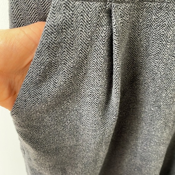 Oak & Fort herringbone tweed jumpsuit XS gray sleeveless wide leg pant suit - Picture 6 of 16